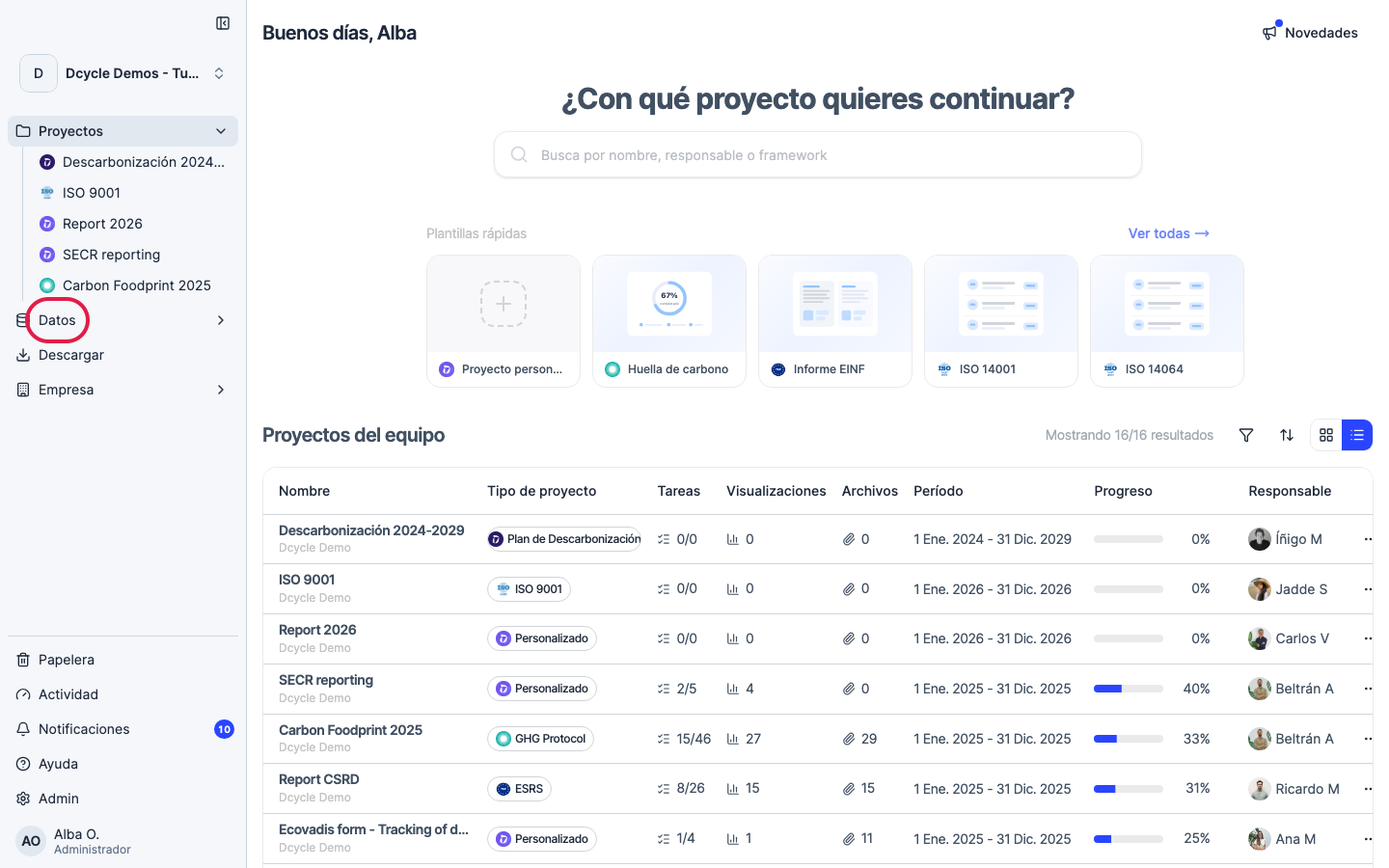 Data in the sidebar